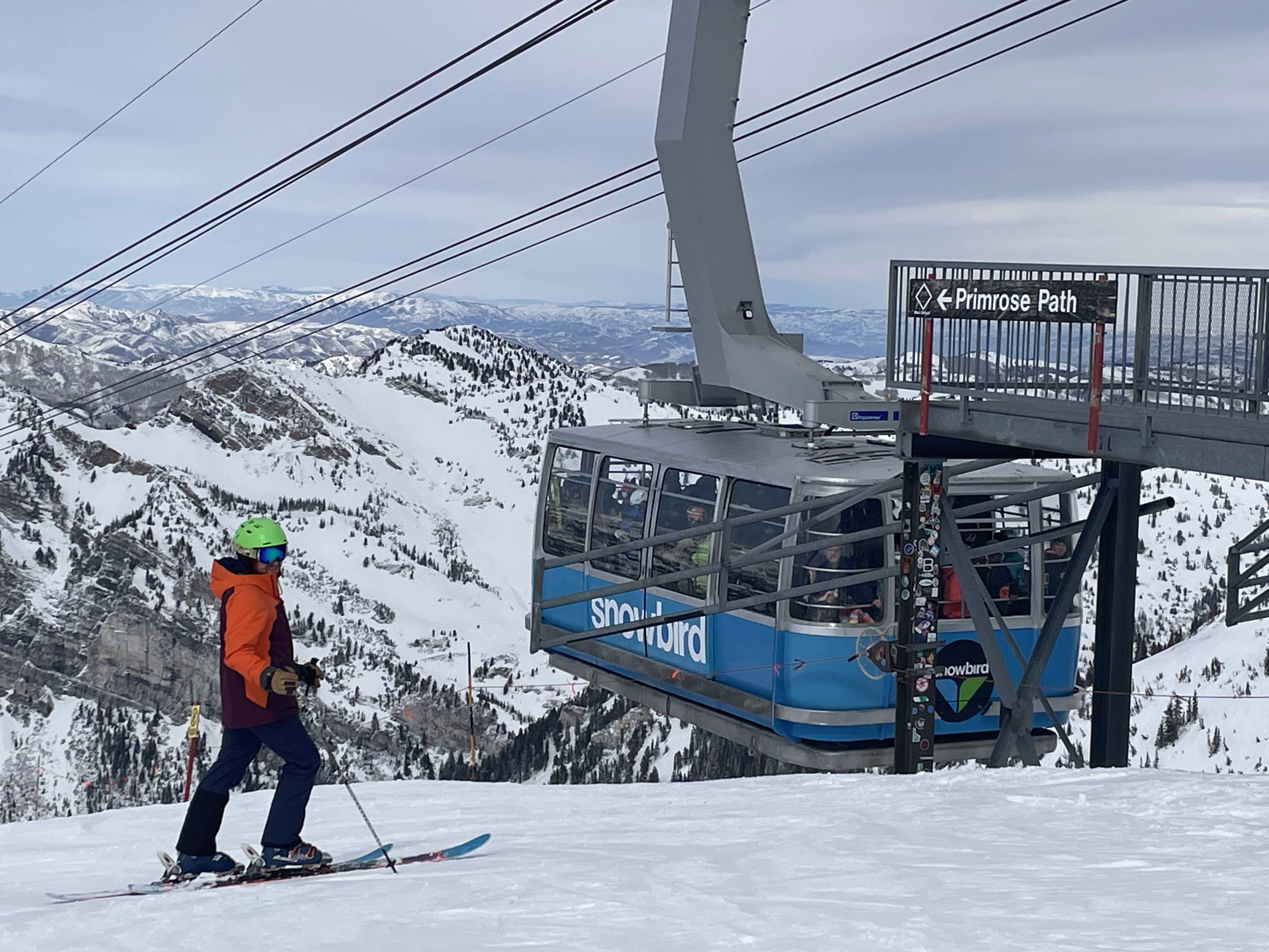 Dave standing in front of the Tram at
Snowbird.